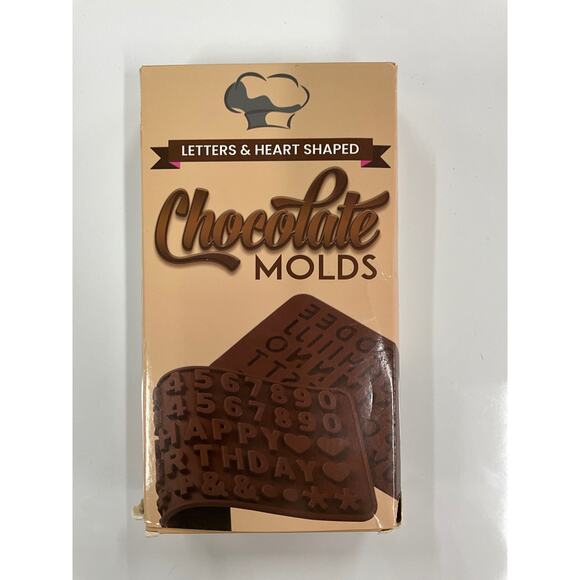 Chocolate Hard Candy Molds Letters Hearts HBD + Freezer Microwave & Oven Safe - Picture 1 of 5